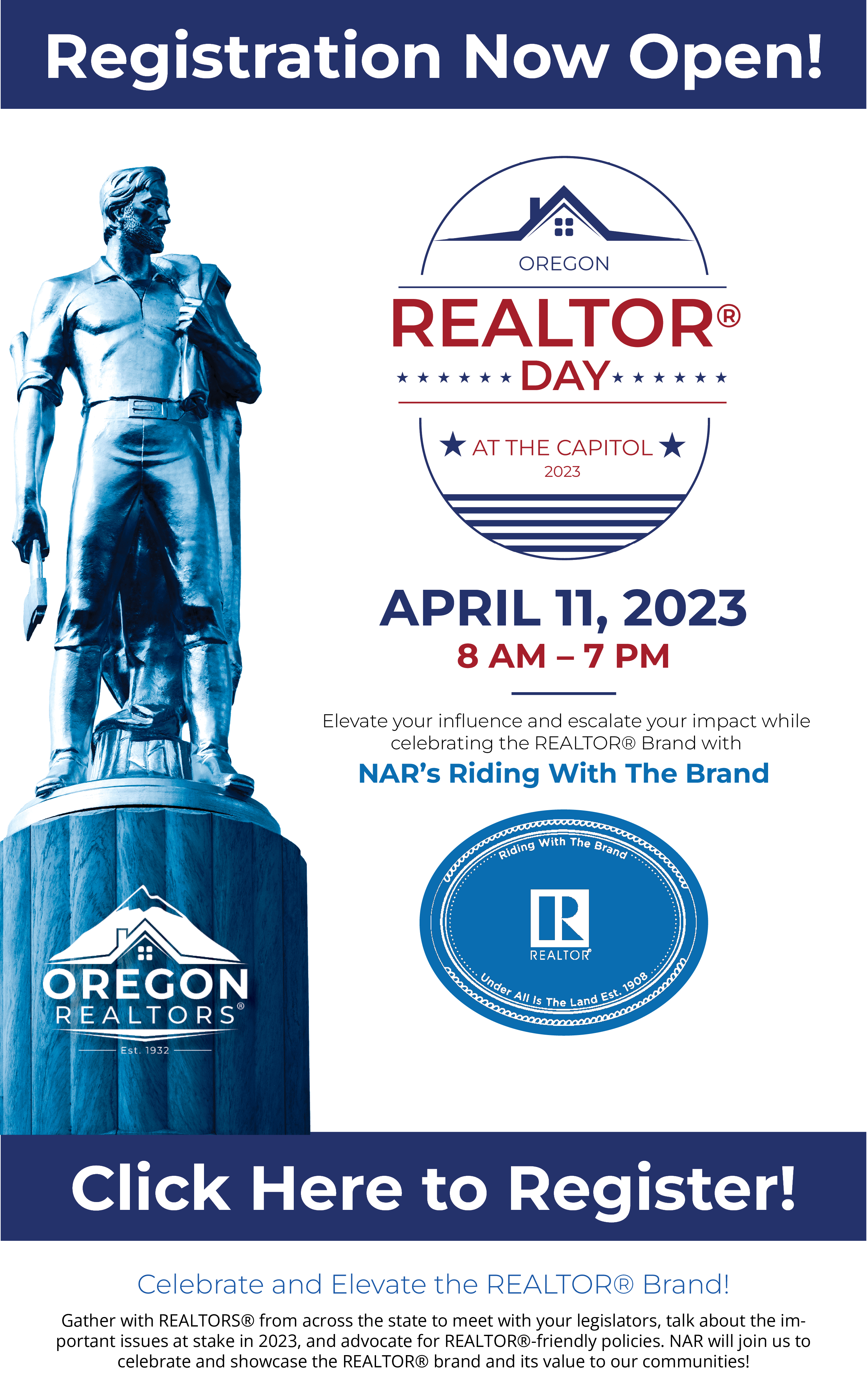 REALTOR Day at the Capitol. April 11, 2023. Click to Register